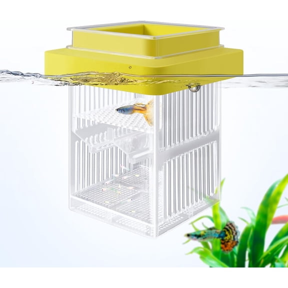 Floating Breeder Box for Fish Tank, Small Fish Tank with Hatchery Incubator and Divider Isolation Box, Fish Tank Separator for Guppy, Betta, Clownfish, Coral, Baby & Injured Fish