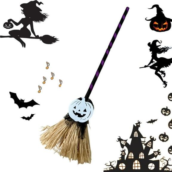 Floating Broom Halloween, Floating Witch's Broom,Halloween Magic Broom, Haunted Sounds Moving Animated Broomstick, Horror Decorations Accessories