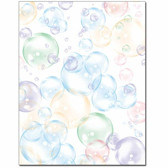 Floating Bubbles Letterhead Laser & Inkjet Printer Paper, 100 Sheets
