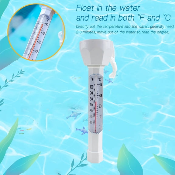 Floating Buoy Pool Thermometer with Easy-to-Read Temperature Display,Water Temperature Thermometer Swimming Pool Thermometer with String Shatter Resistant for Outdoor Indoor 5ML