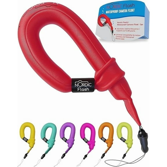 Nordic Flash Floating Camera Wrist Strap, Waterproof Wrist Strap for GoPro, Cameras, Waterproof Phone Cases -Red