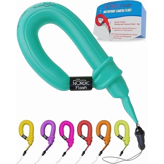 Nordic Flash Floating Camera Wrist Strap, Waterproof Wrist Strap for GoPro, Cameras, Waterproof Phone Cases- Turquoise
