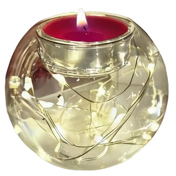 Floating Candle Holder Translucent Glass Heat Christmas Tea Lights Candle Holder for Party Tree Wedding Indoor Outdoor