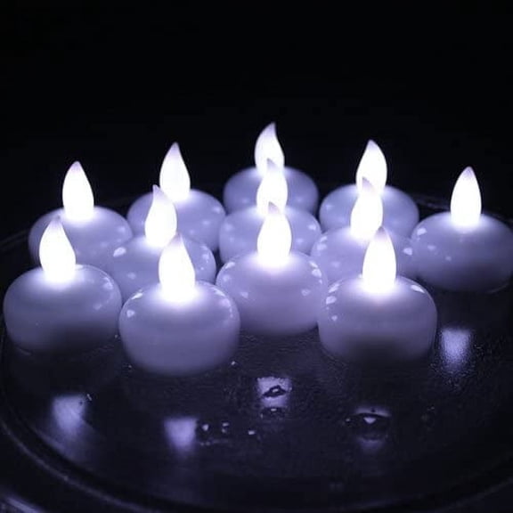 Floating Candles,Flameless Floating LED Tea Lights 12 Pack Waterproof Tealight Candles for Wedding Party Spa Home Indoor Outdoor Decor - Wedding, Party, Centerpiece, Pool & SPA