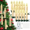 thumbnail image 1 of Flameless Christmas Trees Candles, Cimetech 20PCS LED Flickering Lights Battery Operated Candlesticks with Remote Timer/Clips, Warm White Window Taper Candle for Home Wedding Halloween Festival Decor, 1 of 12