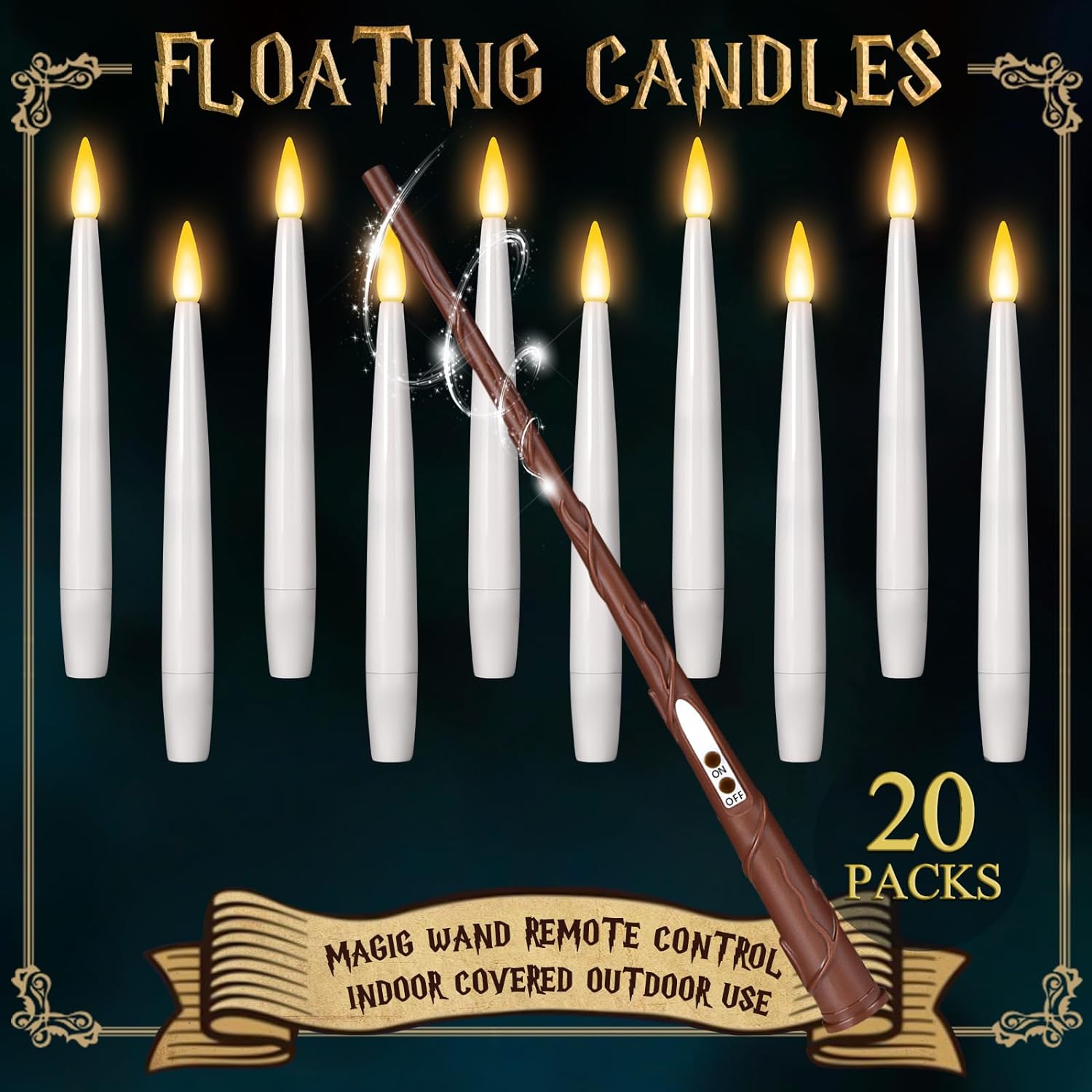 Floating Candles with Wand Remote 20PCs Battery Operated Flameless