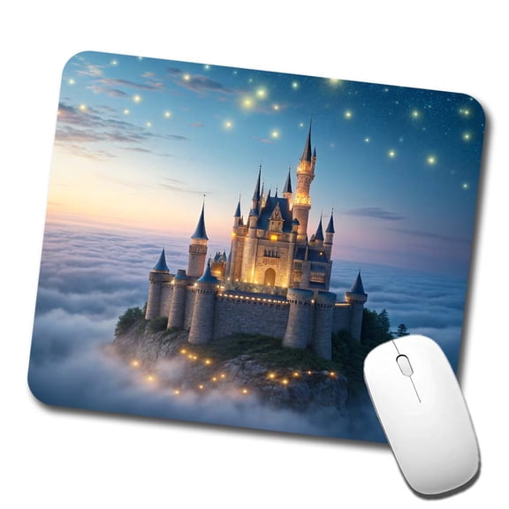 Floating Castle Magic Light Clouds Mouse Pad Low Profile Gaming Mat
