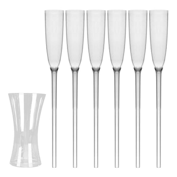 Floating Champagne Flutes, 6Pcs Floating Champagne Glasses for The Pool, Floating Wine Glass for Pool, Champagne Flutes with Long Stem for Summer Beach Party