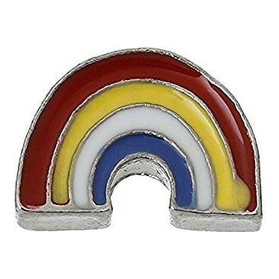 Floating Charms for Glass Living Memory Locket Pendant and Stainless Steel Back Plate (''Rainbow Floating Charm)