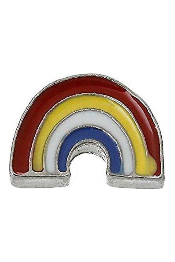 Floating Charms for Glass Living Memory Locket Pendant and Stainless Steel Back Plate (''Rainbow Floating Charm)