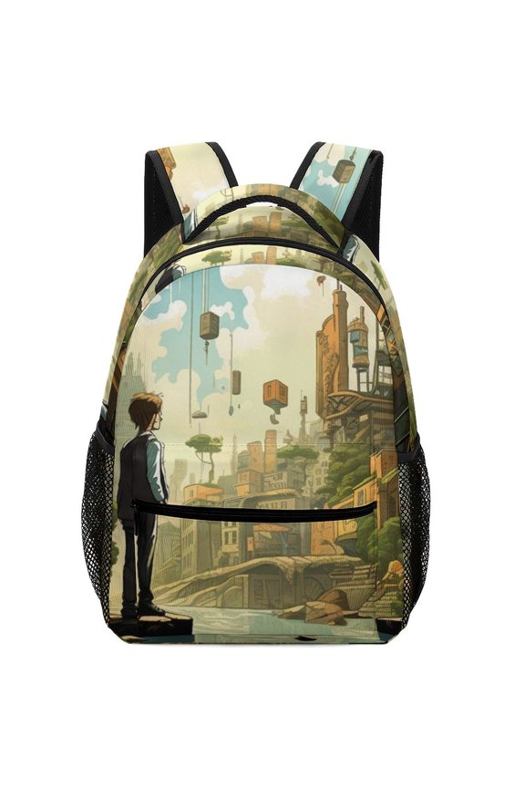 Dreamscape Scene Oxford Backpack Portable Handheld Design Casual Daily Outdoor Travel