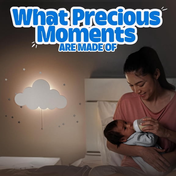 Floating Cloud Wall Lamp for Baby Nursery | Cute Floating Cloud Lamp for Kids Bedroom | Battery-Operated Hanging Night Lights for Bedroom