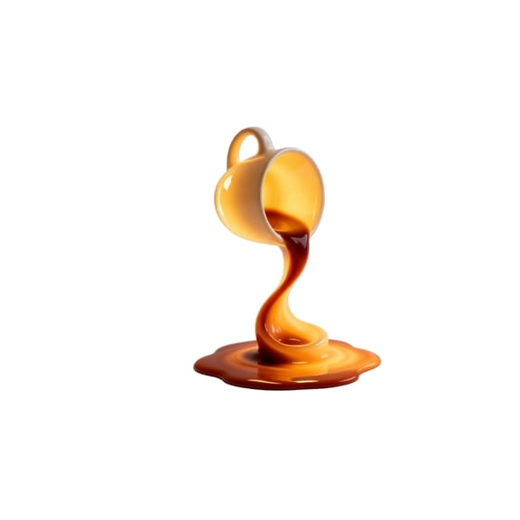 Floating Coffee Pour Desk Lamp, Levitation Spilling Mug Light, Creative Tabletop Art Sculpture Decor, Kitchen Decor, Home Decor, Funny Gift for CoffeeLover, Home Desk Ornament, Warm Glow Resin Craft