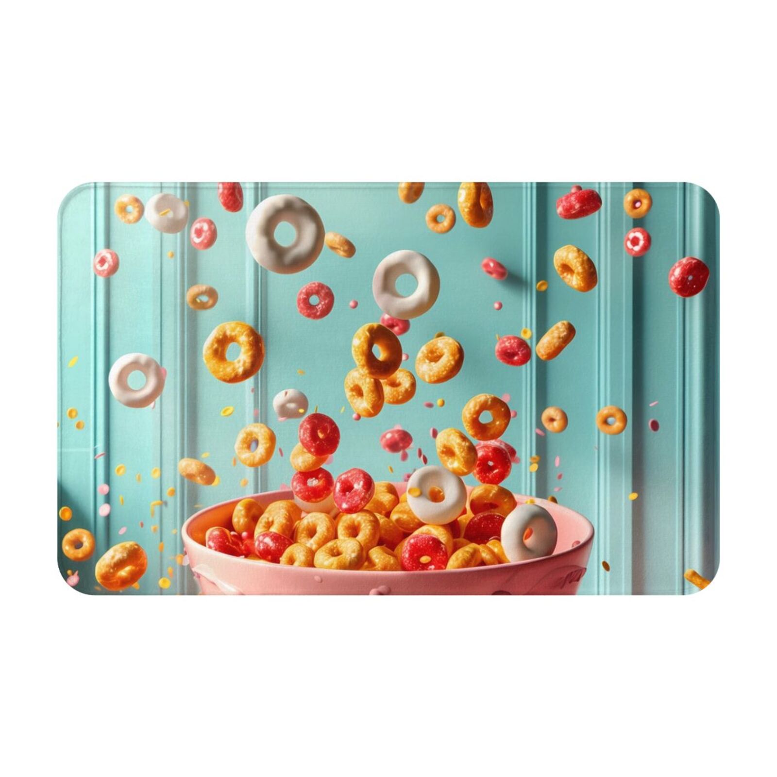 Floating Colorful Cereal Front Door Mat, Indoor Mats for Bedroom ...