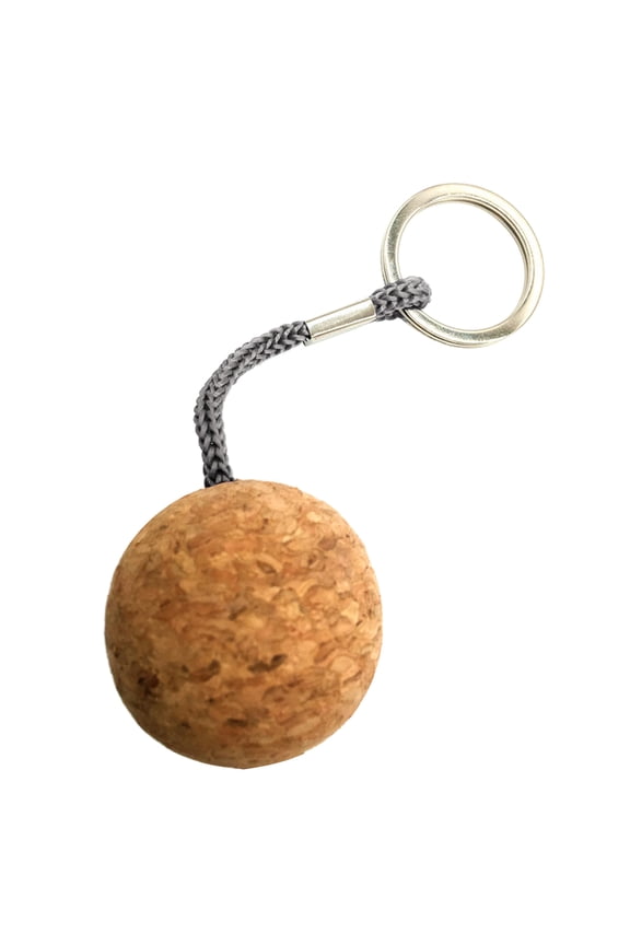 Floating Cork Ball Keyrings, 35mm Float Key Rings Key Float Water Sport Keychain for Surfing
