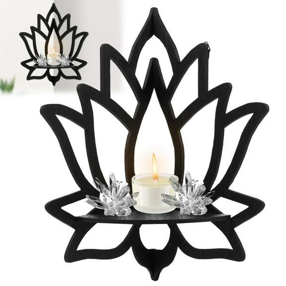 Floating Corner Shelf Lotus Flower Corner Shelves Wall Floating Shelf Mandala Book Shelf Crystal Display Shelf for Bedrooms Offices Living Room Aesthetic Witchy Gift