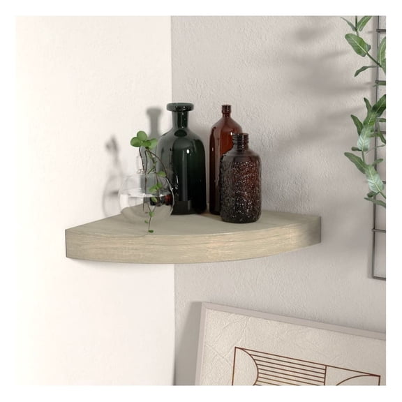 Floating Corner Shelf Oak 9.8"x9.8"x1.5" MDF Brown