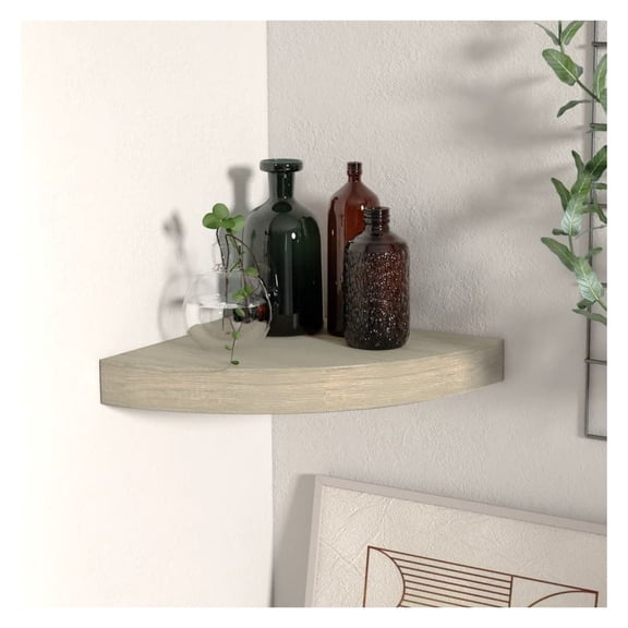 Floating Corner Shelf Oak 9.8"x9.8"x1.5" MDF