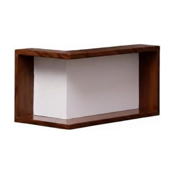 Floating Corner Shelf Unit for Wall Mounted Storage – Modern Two-Tier Design for Living Room, Bedroom, or Office Organization and Decor Enhancement