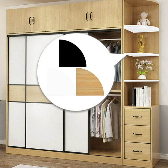 Floating Corner Shelf Wall Mounted Shelves Wooden Rack, White Wood, 3-Tier Space Saving Storage with Easy Installation, for Bedroom Bathroom Living Room Kitchen Organization , UKHBMC | Wood, Black