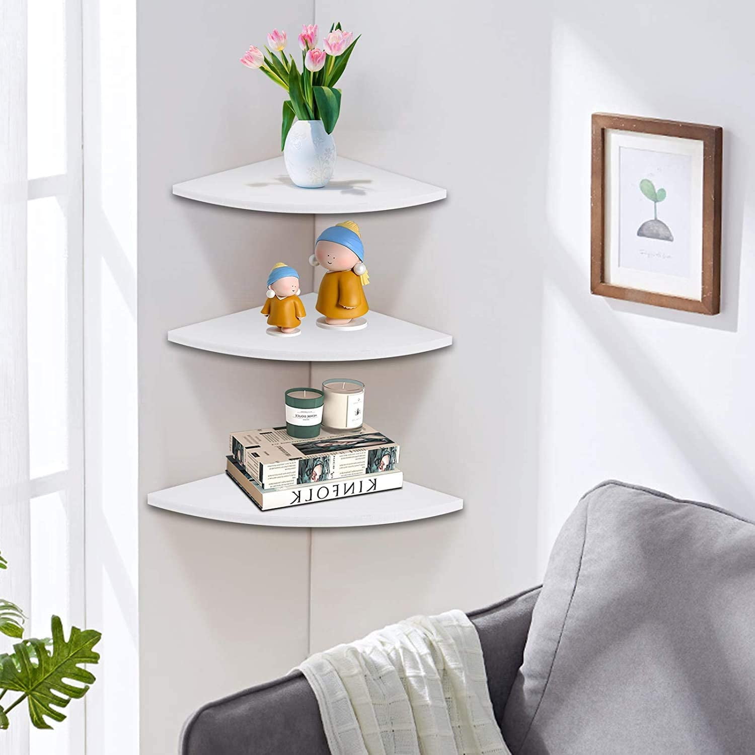upsimples Floating Shelves for Wall Décor Storage, Wall Mounted