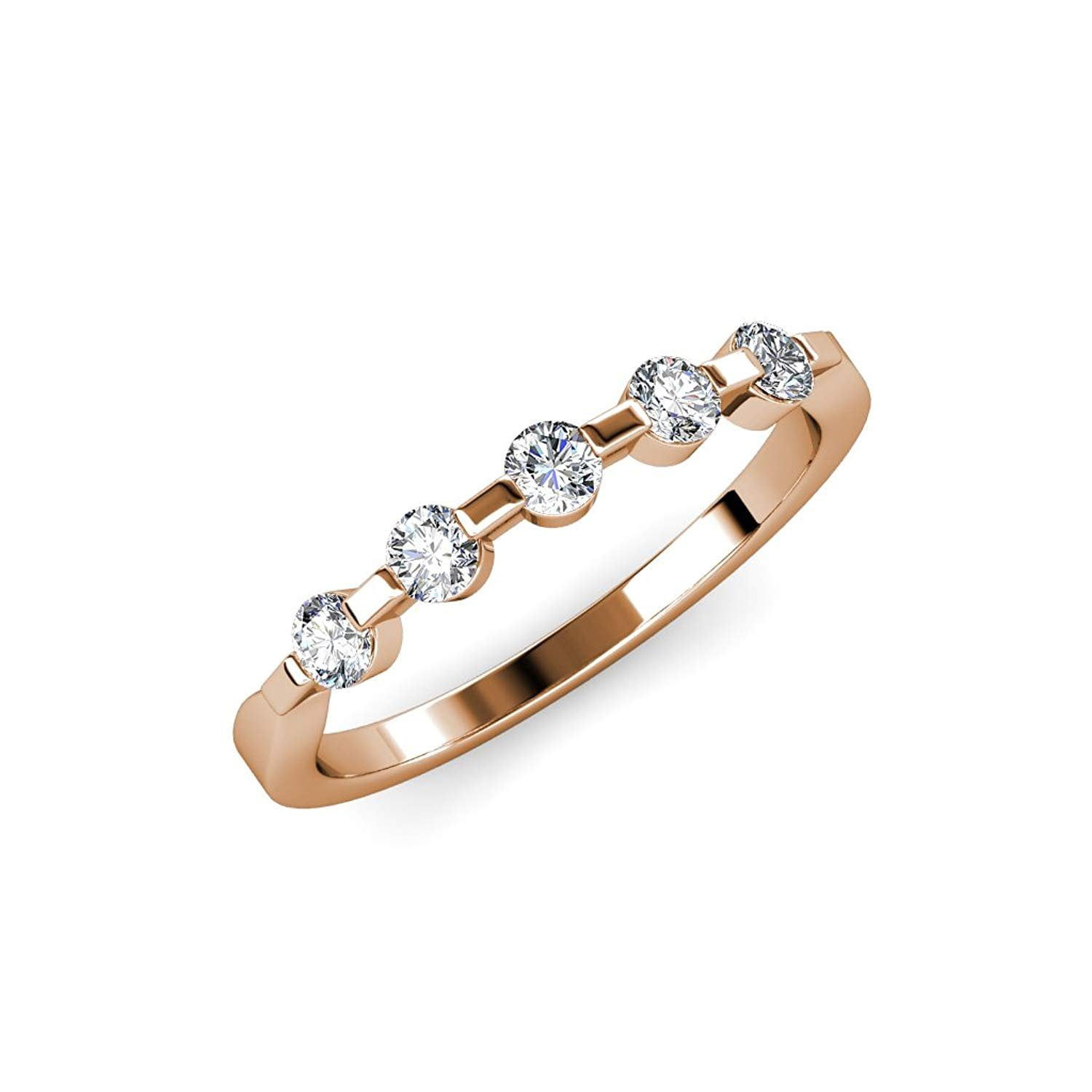 0.50 ct tw Diamond Wedding Anniversary Band 18K Rose Gold (Ring Size 