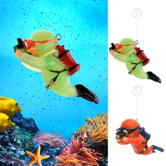 Floating Diver Aquarium Ornament, Lovely Diver Fish Tank Decorations, Miniature Scuba Diver with Camera for Fish Tank, Glass Jar & Terrarium Decor