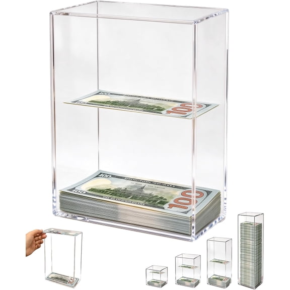 Floating Dollar Bill Bank, Floating Bill Savings Challenge Box, Clear Acrylic Piggy Bank, Floating Bill Visual Effect, Real-Time Visual Progress, For Saving Plans, Gifts