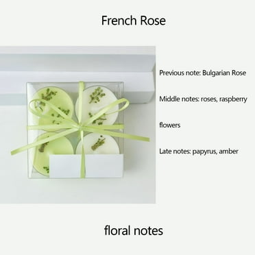 Floating Dried Flower Soy Wax Candles - 4-Pack Green & White Scented Decorative Candles for Weddings, Spa, Parties with Unique Floral Fragrances - Perfect Home Decor and Gift Idea