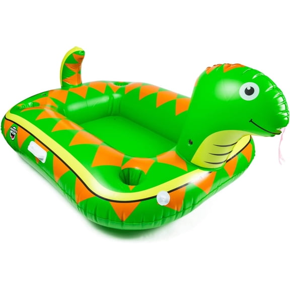 Floating Drink Cooler, Inflatable Snack and Holder for Pool, Lake, or River, 46 qt Capacity, 4 Cup Holders, Easy Raft Attachment - Snake