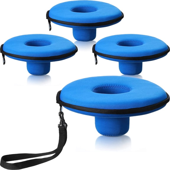 Floating Drink Holder 4 Pieces Neoprene Floating Cooler Inflatable Drink Holder Floating Coaster Pool Drink Holder for Pool Party Water Fun