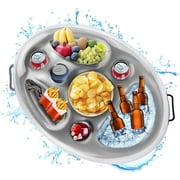 Floating Drink Holder for Pool, Inflatable Refreshment Table Tray Beach Party Float Lounge Outdoor Cup Holder Portable S