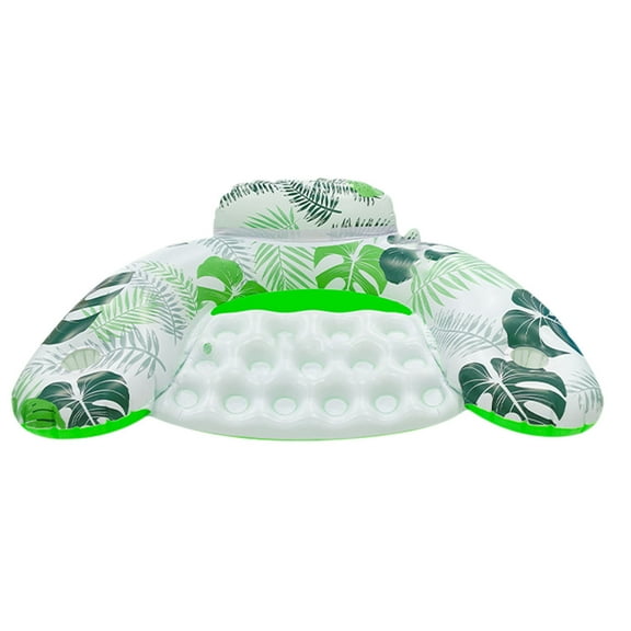 Floating Drink Holder for Pool Premium Water Chair Pvc Printed Inflatable Floating Rows with Cup Holders Back Recliner-Shaped Seat