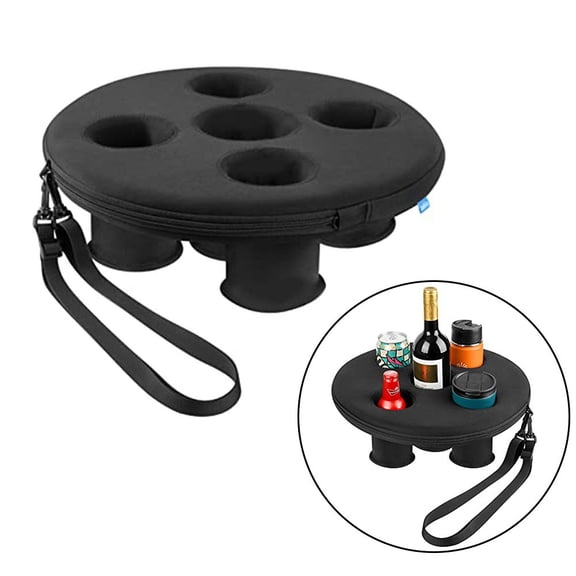 Floating Drink Holder for Pool with 5 Holes, Portable Beverage Tray