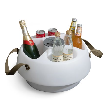 Floating Drink Holder with Ip66 Waterproof Bluetooth Speaker, Portable Bluetooth 5.0 Pool Speaker with RGB Light and Remote Controller,SUNJOY