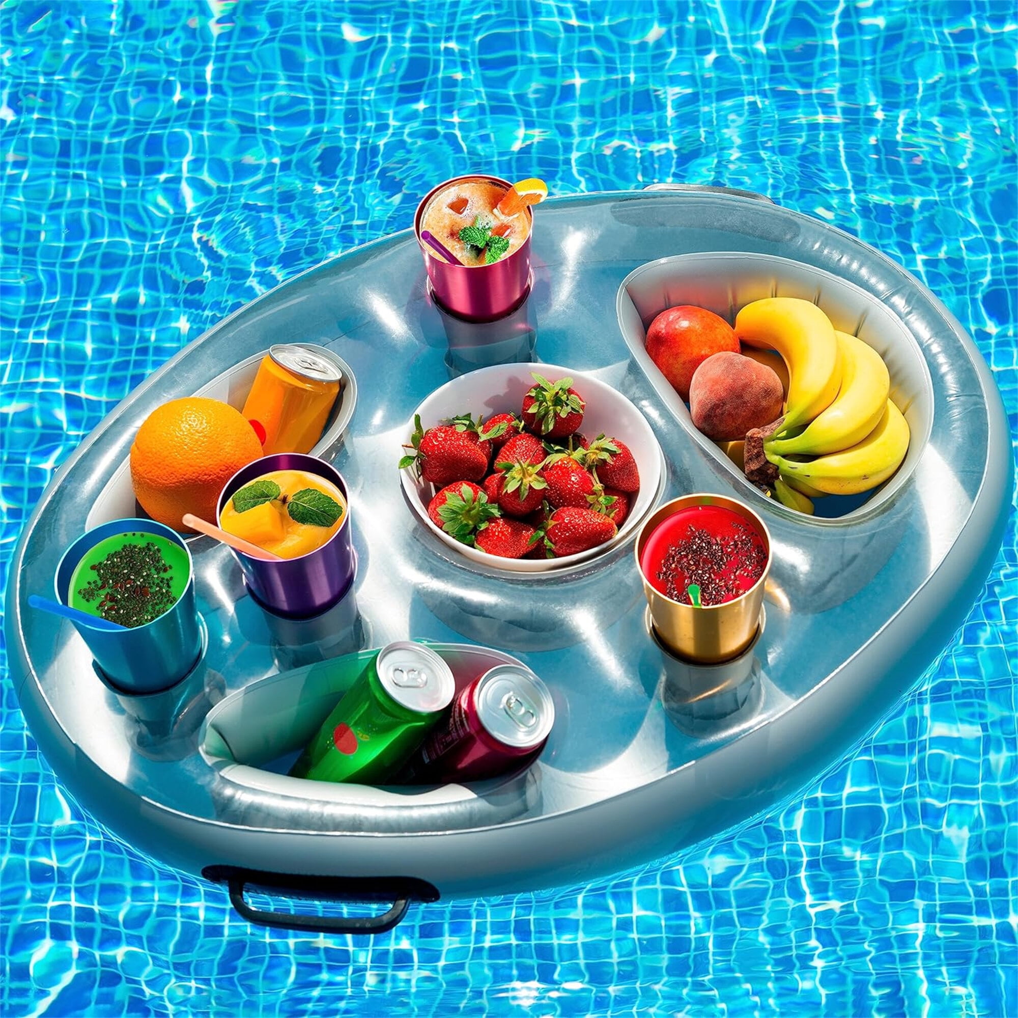 Floating Drink Holder with Large Capacity Drink Float Inflatable Drink Cooler Drink Float for