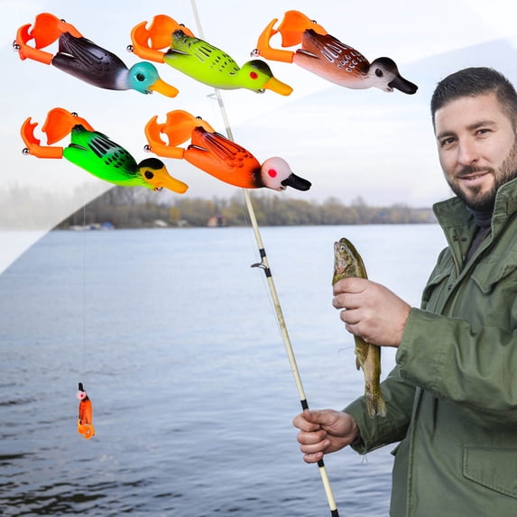 Floating Duck Swimbait 3.54in Rotating Legs Topwater Fishing Lure 11g for Bass Pike Perch Freshwater Saltwater Hard Bait Tractor Style