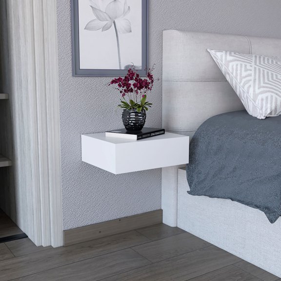 Floating End Table / Spacious Drawer for Discreet Storage