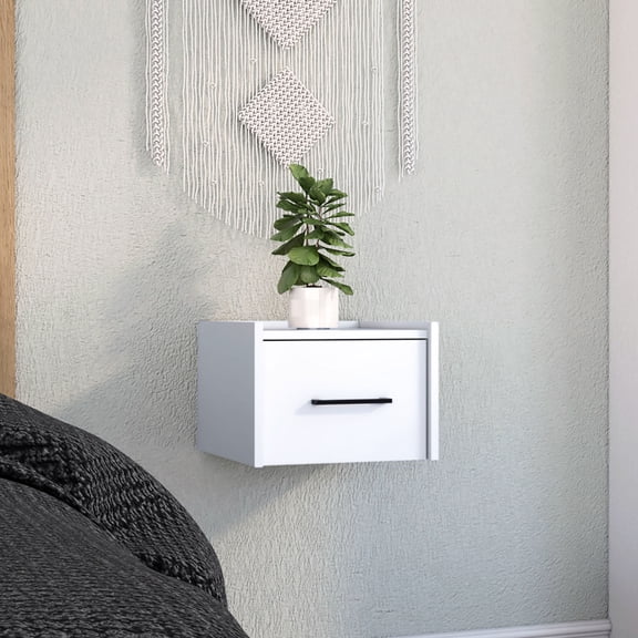 Floating End Table with One Drawer / Easy Assembly for Living Room