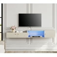 thumbnail image 1 of Floating Entertainment Center with Charging Station, Wall Mounted TV Stand with Blue Light, Media Console Center with Storage, Modern Shelf Hanging Hutch Component Under TV,70'', 1 of 9