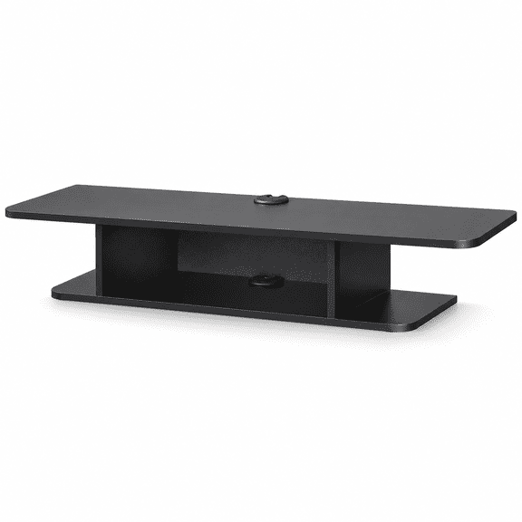 Floating Entertainment Center Wall Mounted Media Console TV Stand Component Shelf TV Wall Cabinet, Black