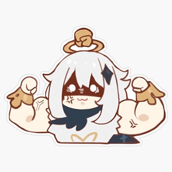 Floating Fairy Game Companion Paimon Attack Up Leave It To Me Anime Slogan Decal For Switch Sticker