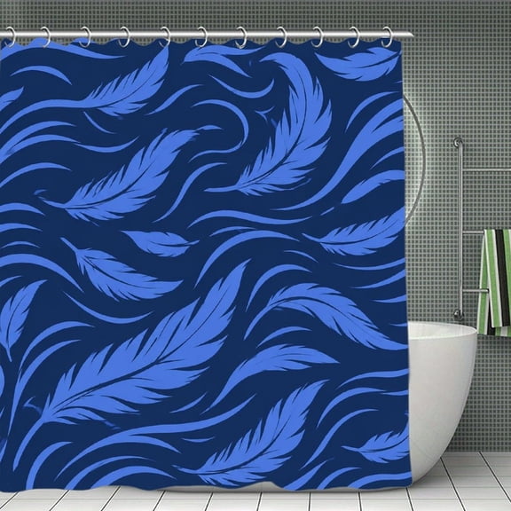 Floating Feathers Pattern Print Shower Curtain,Cloth Fabric Waterproof Polyester Bathroom Home Decor Set with Hooks 70.8×70.8Inch