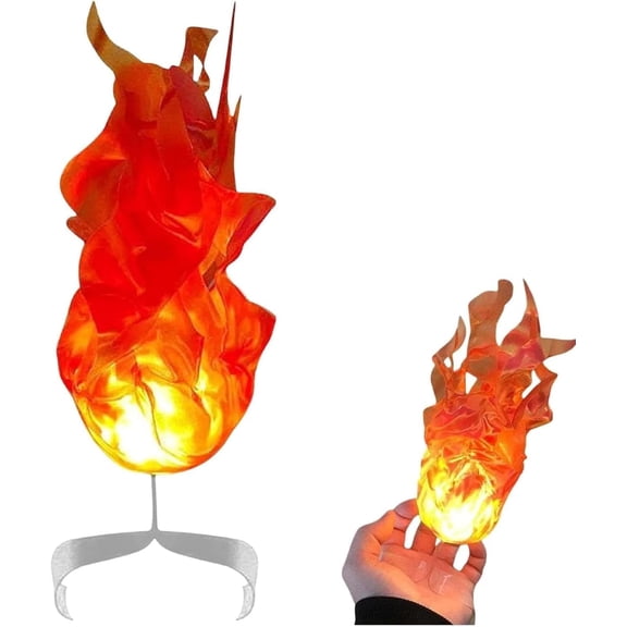 Floating Fireball Halloween Prop, Fake Flame Light with Cloth, 11.8in Haunted House Decor
