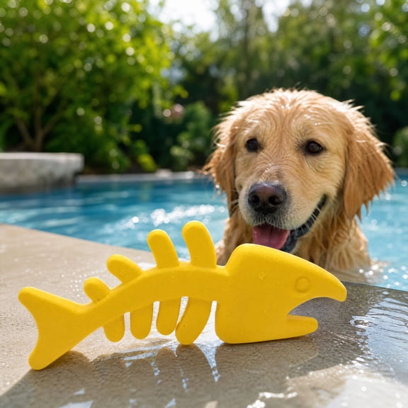 Floating Fish Bone Dog Toy, Soft Rubber Chew Toy For Teeth Cleaning And Boredom Relief, Interactive Training Toy For Pool Water Play, Suitable For Small Medium Dogs