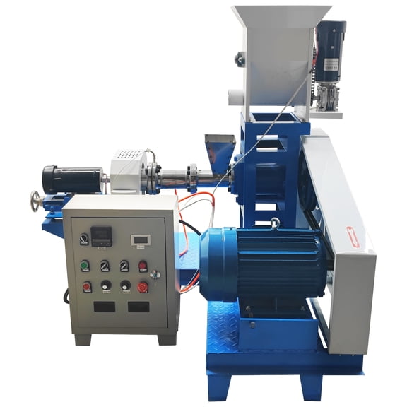 Floating Fish Feed Extruder Granulator Electric Pellet Making Machine 220V 3PH 88lbs/h with 5 Molds for Aquatic Animal/Pet/Poultry