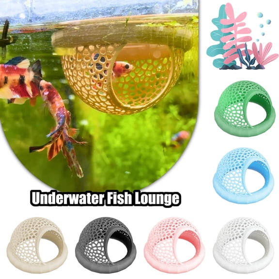 Floating Fish Room, 3D Printed Aquarium Accessory Cave, Safe Hiding Habitat for Fish and Shrimp Indoor Landscape Decoration and Daily Tank Maintenance