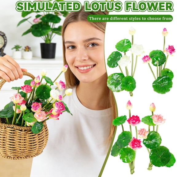 Floating Fish Tank Decorations, Pink Fish Tank Decor, Plastic Green Stems, Water Lily, Pond Decor, PinkandGreen Decor, Artificial Floral Arrangements, 12inOverall, 1 Pc