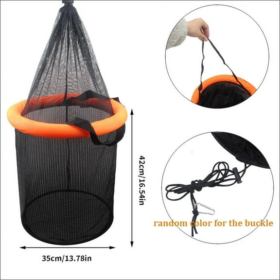 Floating Fishing Bait Basket Collapsible Fish Keeper Live Fish Net Cage with Durable Mesh