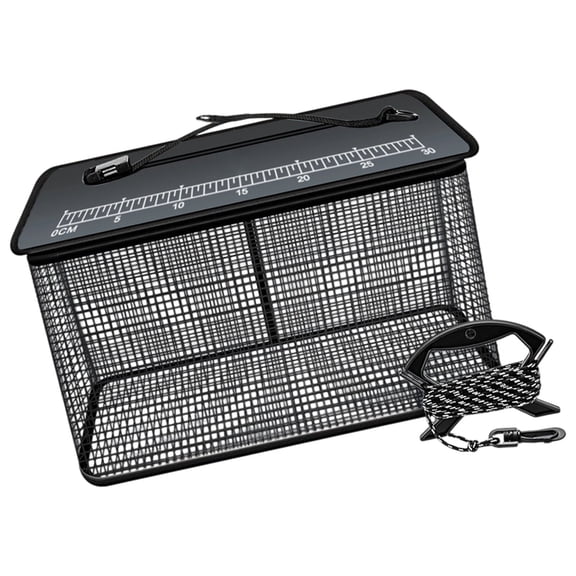 Floating Fishing Keep Net for Shore Anglers, Mesh Basket, Foam Collar, Zip Opening, Rope Clip, Fish Storage, Water-Side Use